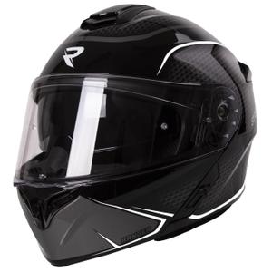 Casco da motociclista Street Racer Ranger nero e bianco, ribaltabile