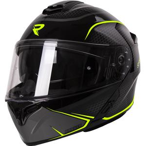 Casco da moto Street Racer Ranger nero-giallo fluo tip-up