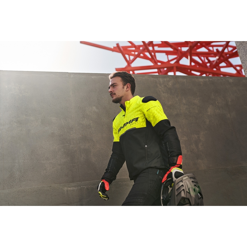 Giacca da moto Shima Drift nero-giallo fluo