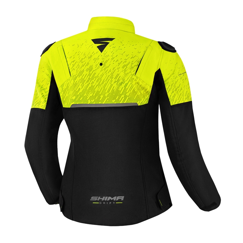 Giacca da moto da donna Shima Drift nero-giallo fluo
