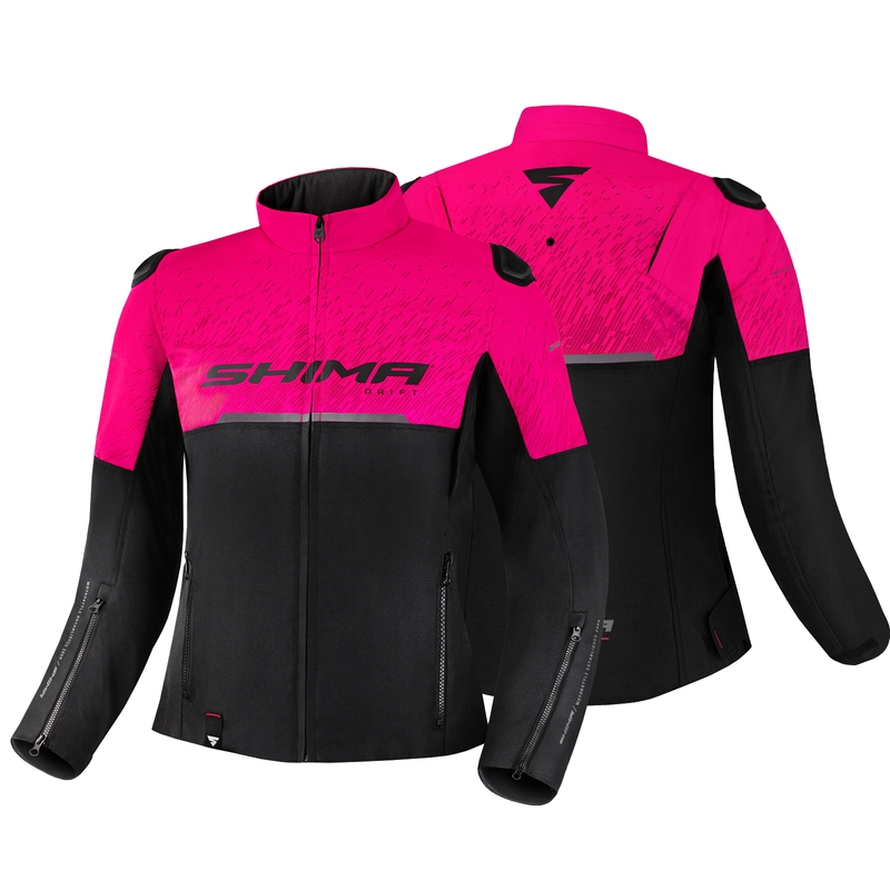 Giacca da moto da donna Shima Drift nera e rosa