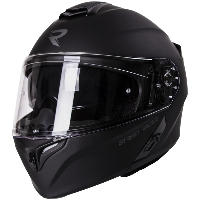 Casco moto Street Racer Ranger nero opaco ribaltabile