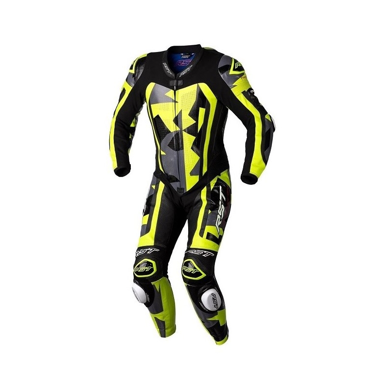 Jednodílná kombinéza na motorku RST Pro Series Airbag černo-šedo-fluo žlutá výprodej
