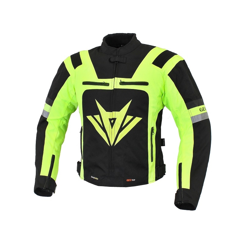 Bunda na motorku Gear černo-fluo žlutá výprodej