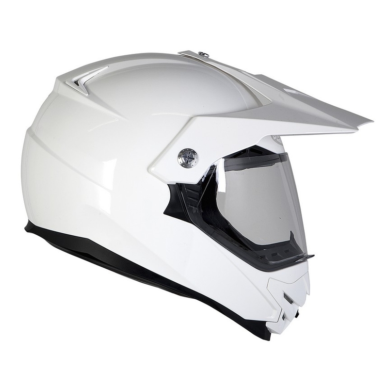 Enduro přilba se sluneční clonou Ozone MXT-01 bílá výprodej