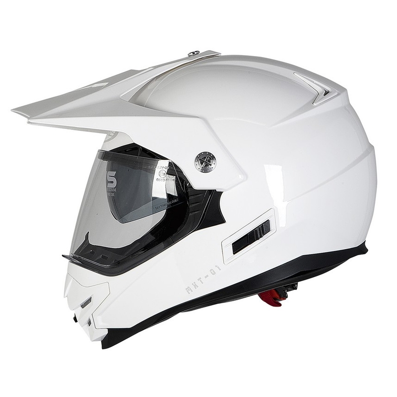 Enduro přilba se sluneční clonou Ozone MXT-01 bílá výprodej