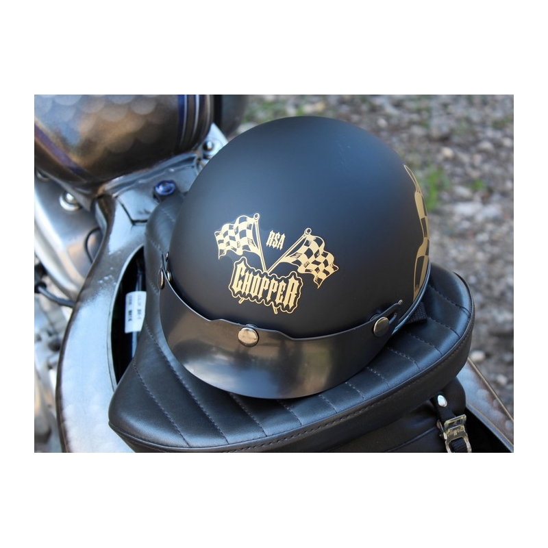 Přilba na motorku braincap RSA Flag černá matná