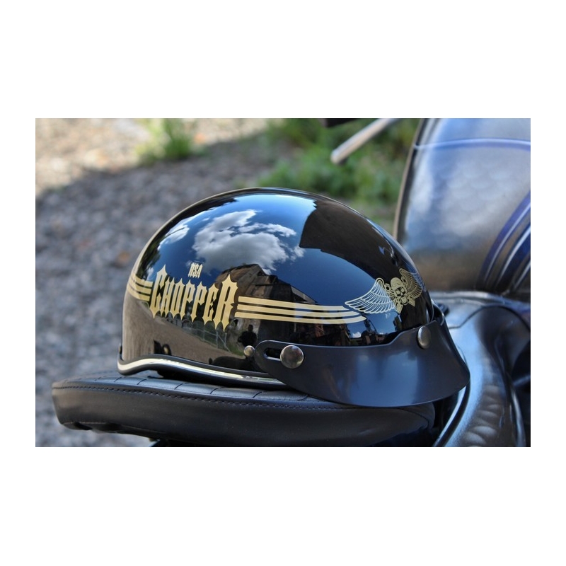 Casco moto braincap RSA Skull nero lucido