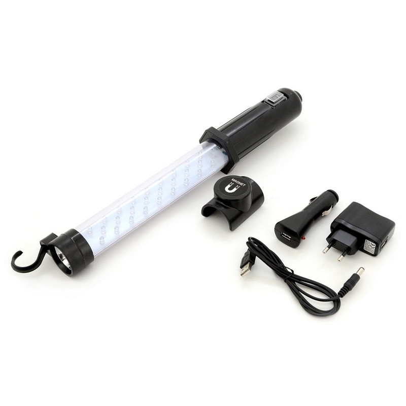 Montaggio della torcia 27+7LED ricaricabile 12/220V Li-on 1200mAh
