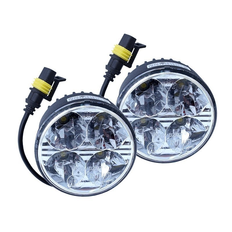 Světla denního svícení 4 HIGH POWER LED 12V/24V (kulatá 70 mm)