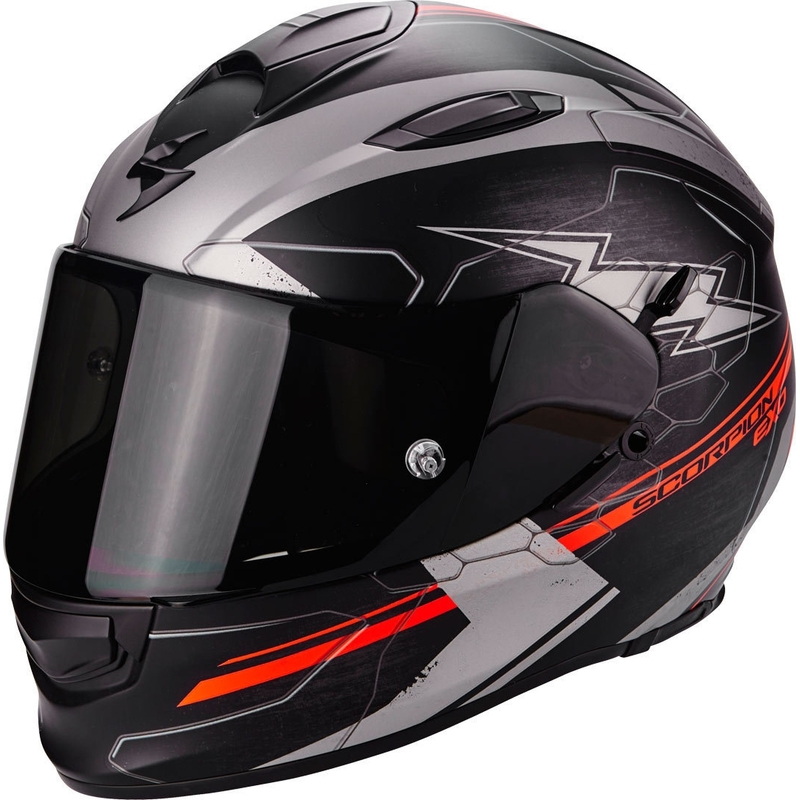Integrální přilba Scorpion EXO-510 Air Cross černo-stříbrno-neonově červená výprodej
