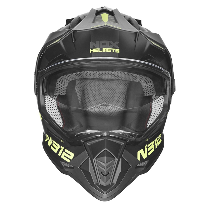 Enduro přilba NOX N312 EXTEND 2022 černo-fluo žlutá