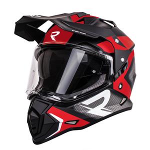 Casco Enduro Street Racer Tracker nero-rosso