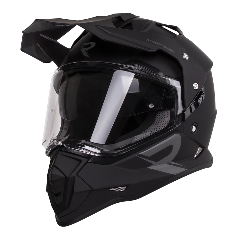 Casco Enduro Street Racer Tracker nero opaco