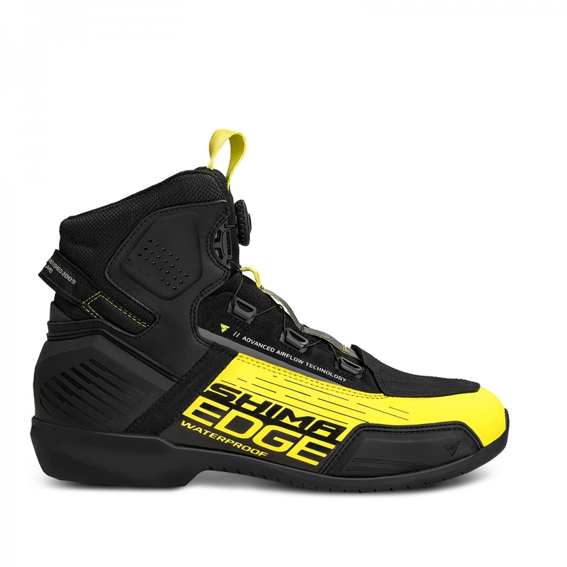 Stivali da moto Shima Edge WP nero-giallo fluo