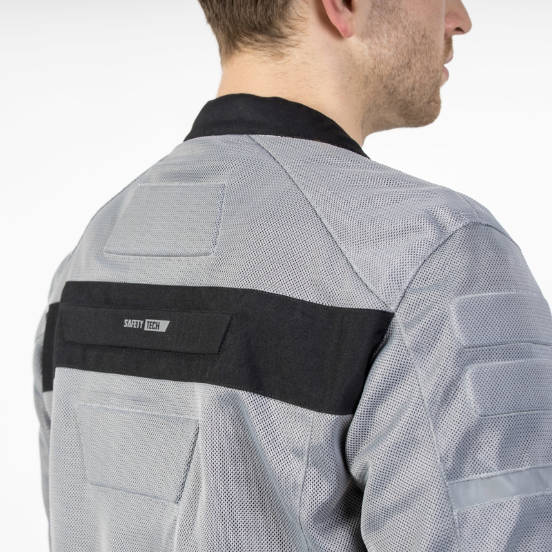 Giacca da moto Ozone Dart argento-nero