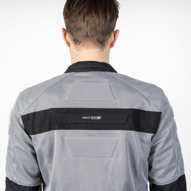 Giacca da moto Ozone Dart argento-nero