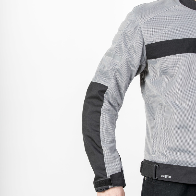 Giacca da moto Ozone Dart argento-nero