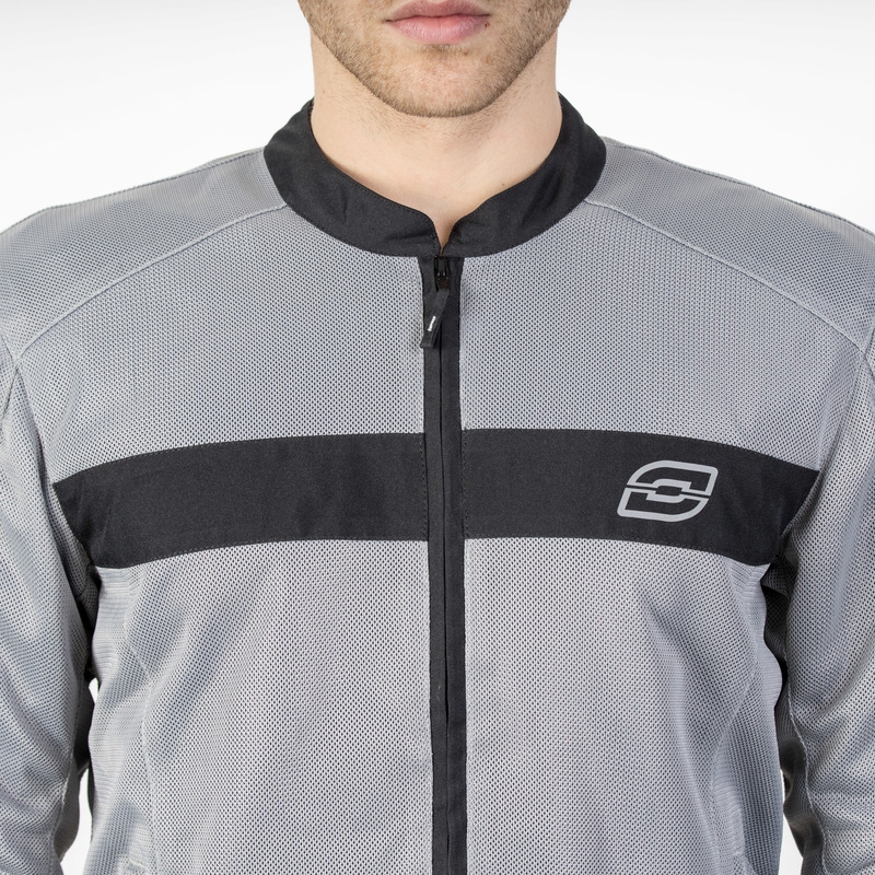 Giacca da moto Ozone Dart argento-nero