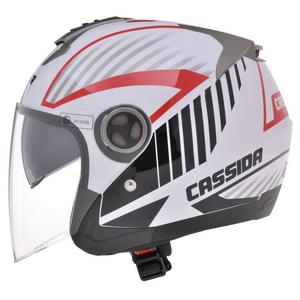Casco da moto Cassida Magnum nero-bianco-rosso