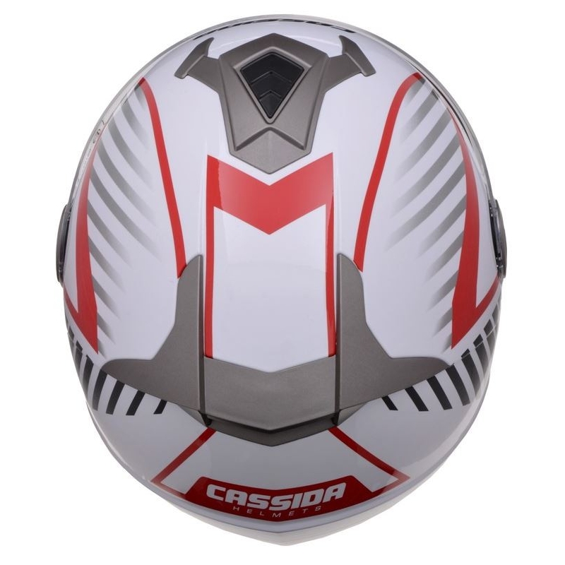Casco da moto Cassida Magnum nero-bianco-rosso