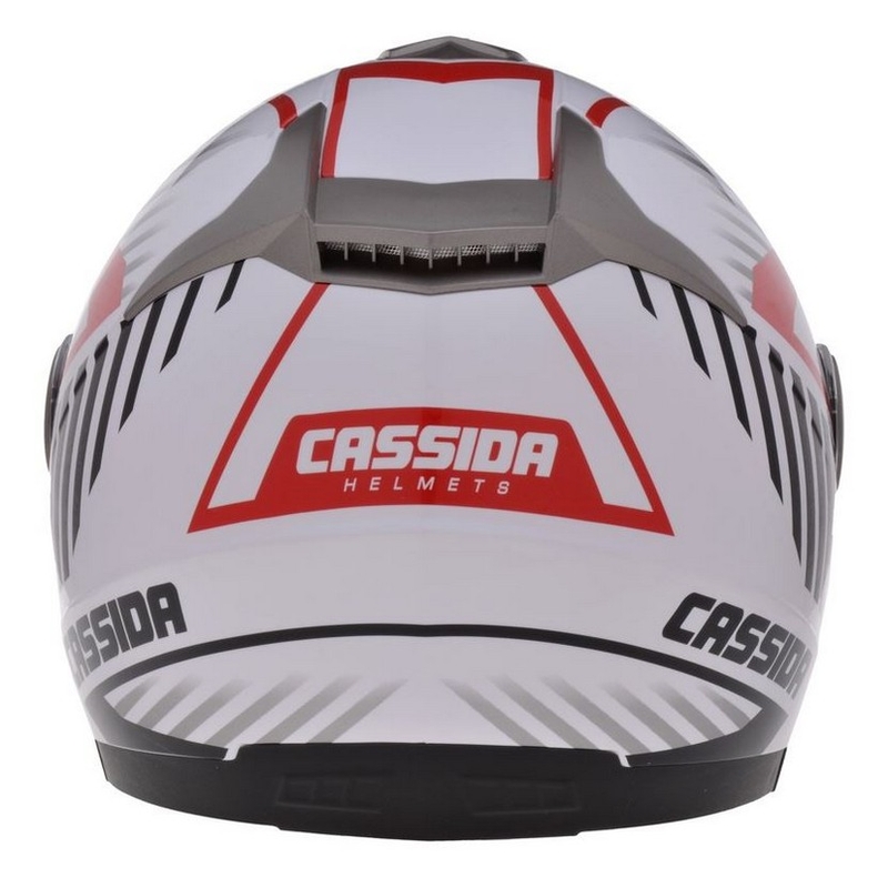 Casco da moto Cassida Magnum nero-bianco-rosso