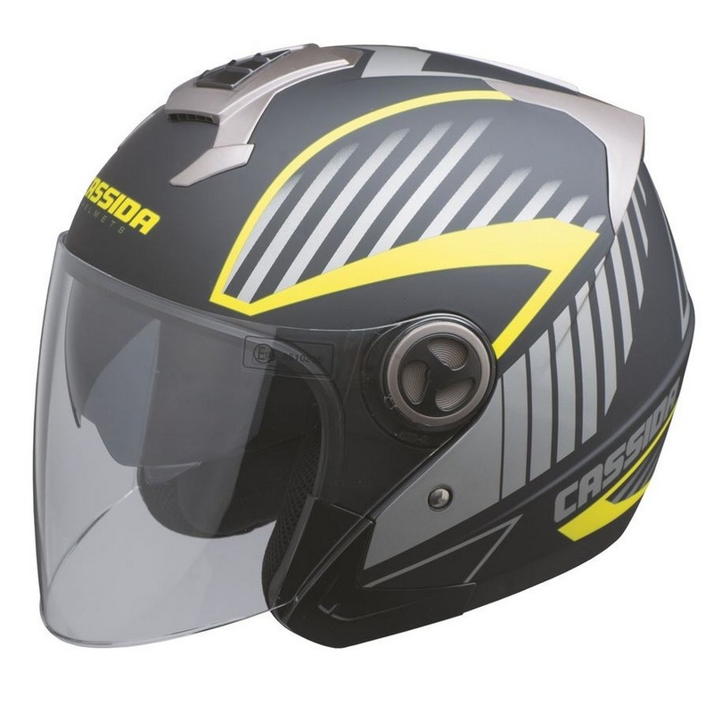 Casco moto Cassida Magnum nero-grigio-giallo fluo