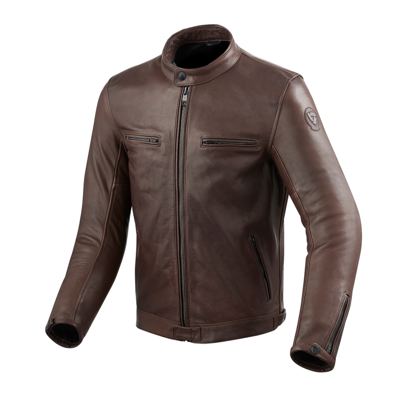 Kožená bunda na motorku Revit Gibson hnědá výprodej