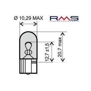 Žárovka RMS 12V 5W, W2.1X9.5D oranžová