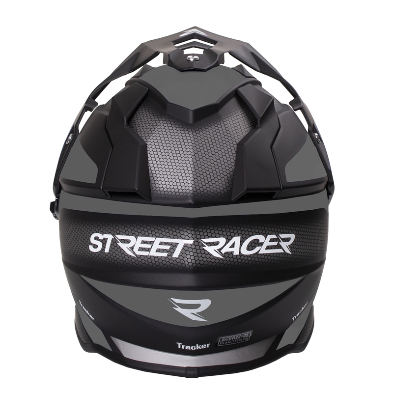 Casco enduro Street Racer Tracker nero-grigio