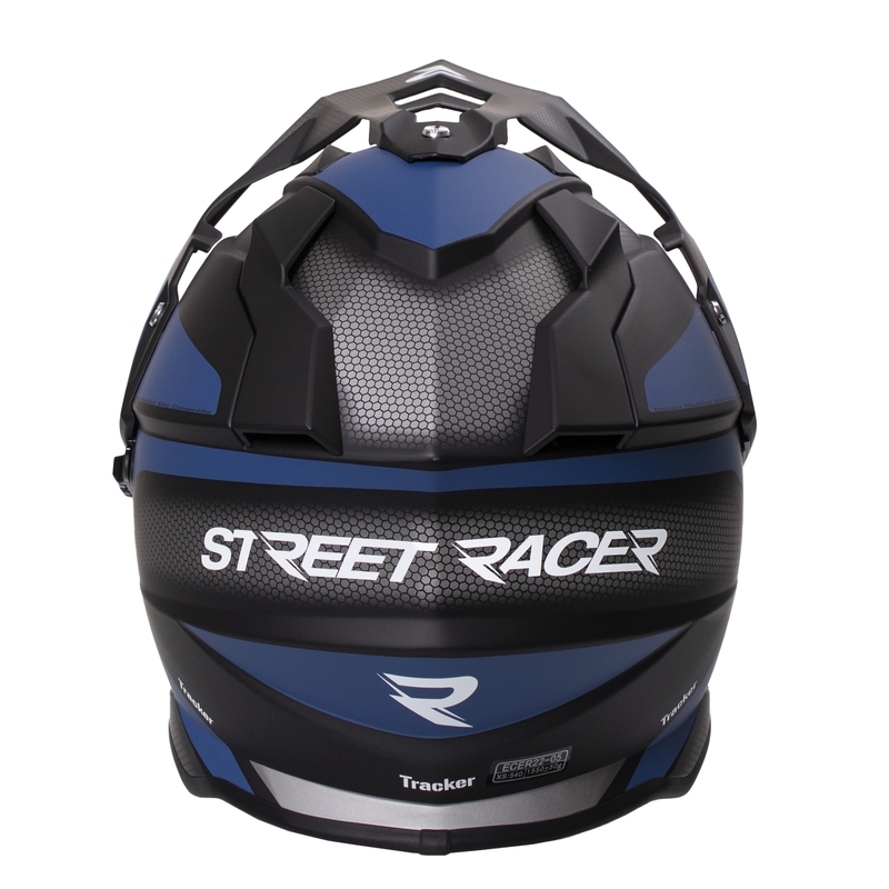 Casco enduro Street Racer Tracker nero-blu