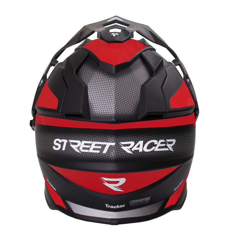 Casco Enduro Street Racer Tracker nero-rosso