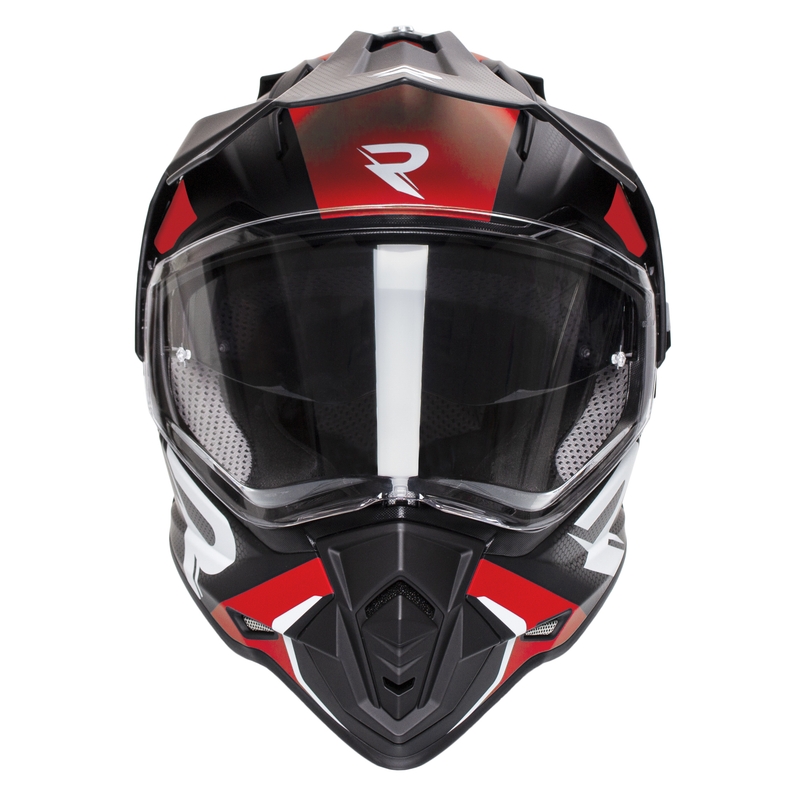 Casco Enduro Street Racer Tracker nero-rosso