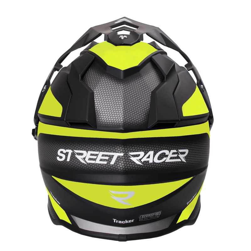 Casco enduro Street Racer Tracker nero-giallo fluo