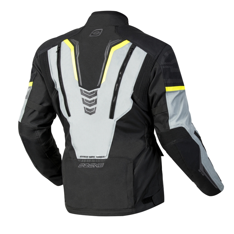 Giacca da moto Ozone Tour III nero-grigio-giallo fluo