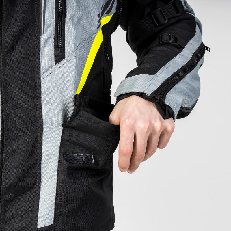 Giacca da moto Ozone Tour III nero-grigio-giallo fluo