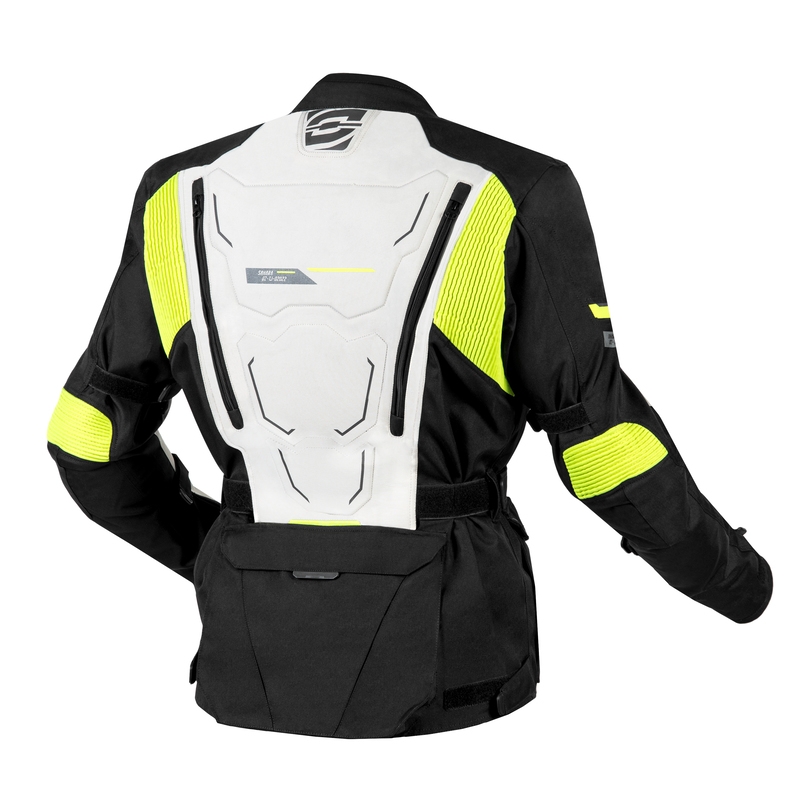 Giacca da moto Ozone Sahara nero-grigio-giallo fluo Saldi