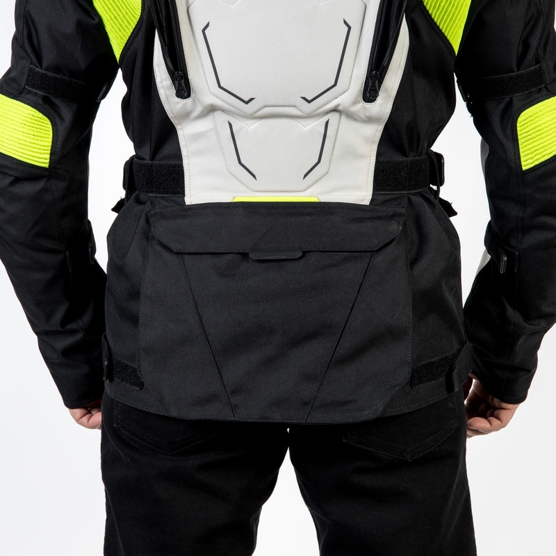 Giacca da moto Ozone Sahara nero-grigio-giallo fluo Saldi