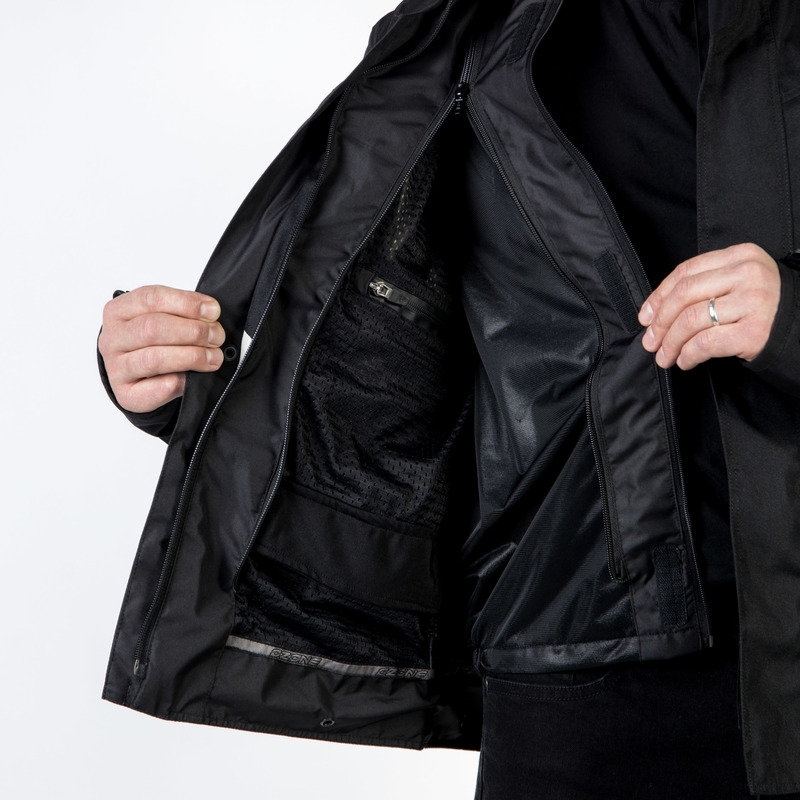 Giacca da moto Ozone Sahara nero-grigio-giallo fluo Saldi