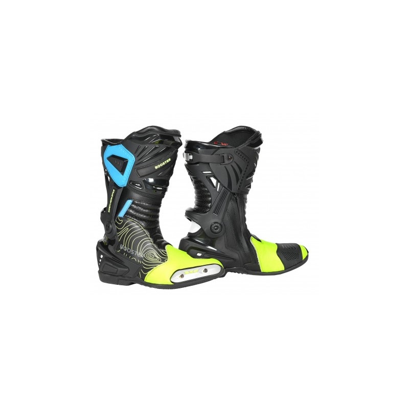 Boty na motorku Booster X-Race černo-fluo žluté výprodej