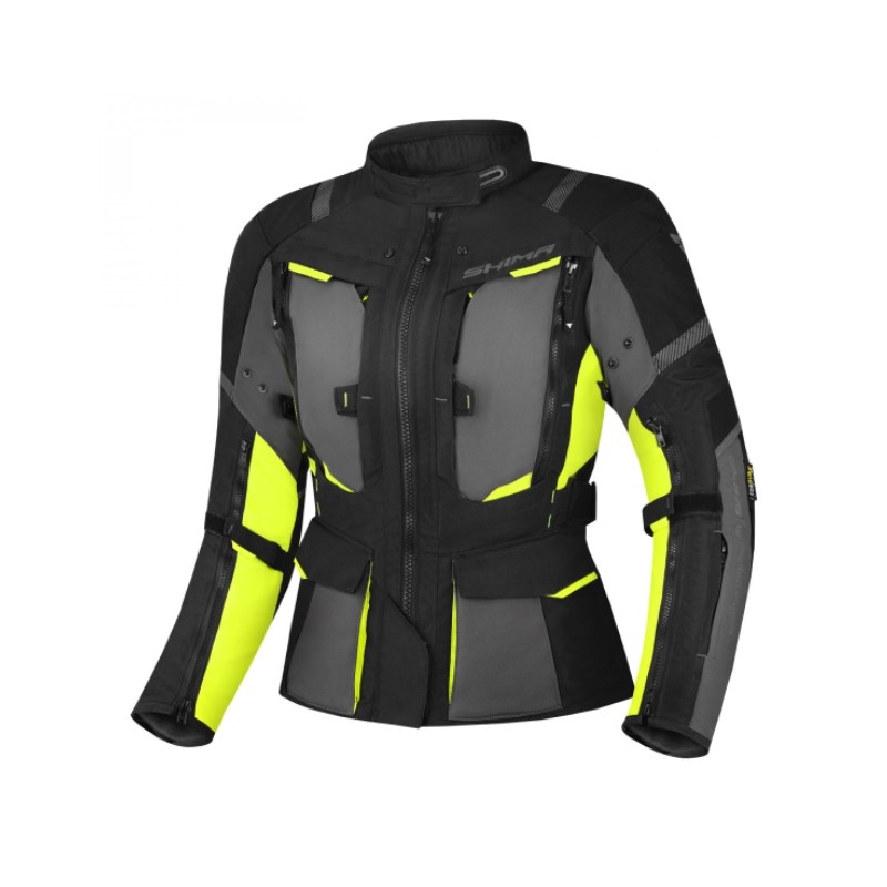 Giacca da moto Shima Hero 2.0 nero-grigio-giallo fluo da donna