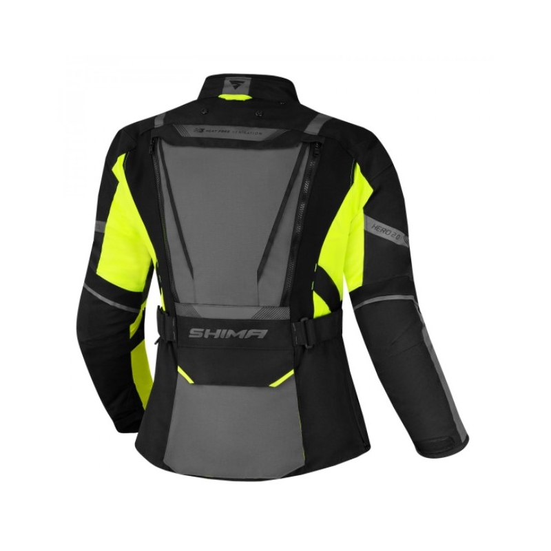 Giacca da moto Shima Hero 2.0 nero-grigio-giallo fluo da donna