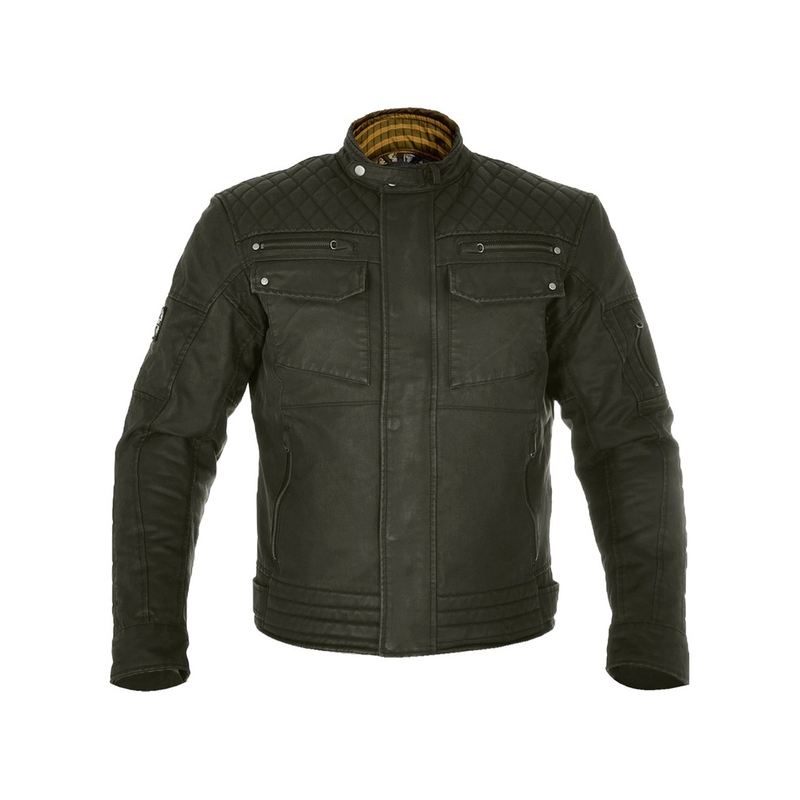 Giacca da moto Oxford Hardy Wax verde scuro Saldi