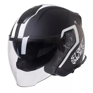 Casco moto aperto Street Racer SR 01 bianco e nero