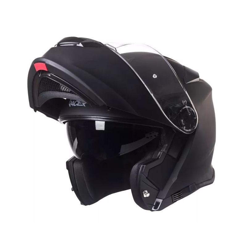 Casco da moto Street Racer SR V1 nero opaco ribaltabile
