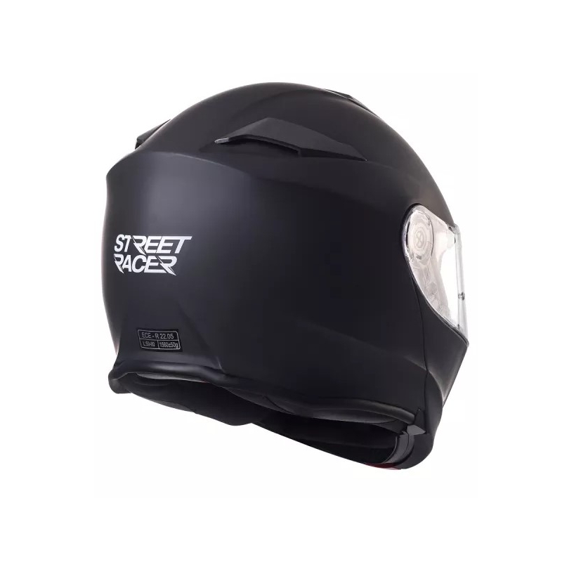 Casco da moto Street Racer SR V1 nero opaco ribaltabile