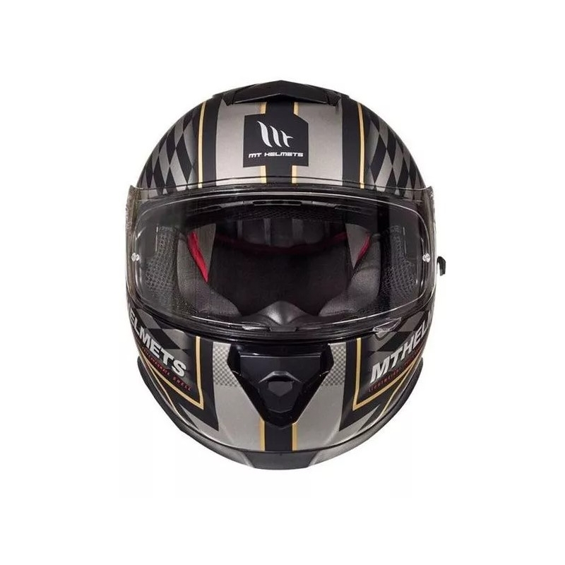 Casco moto integrale MT Thunder 3 SV isle of man nero e argento Saldi