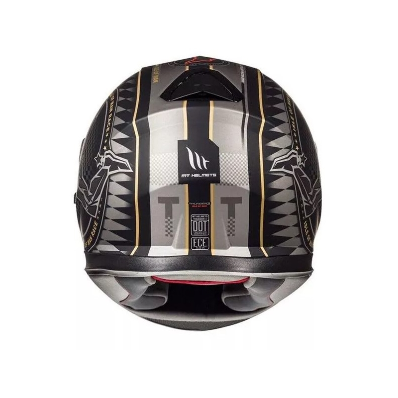 Casco moto integrale MT Thunder 3 SV isle of man nero e argento Saldi