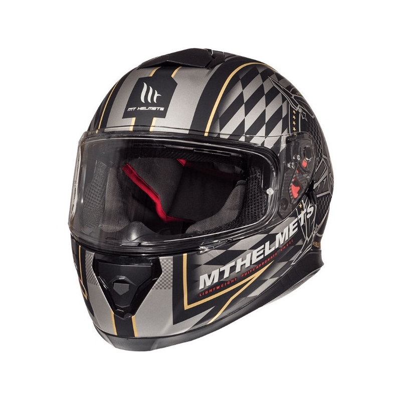 Casco moto integrale MT Thunder 3 SV isle of man nero e argento Saldi