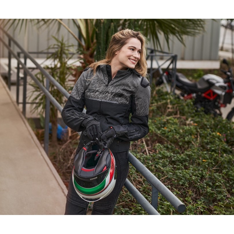 Giacca da moto da donna Shima Drift nero-grigio